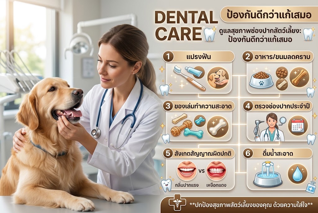 การดูแลสุขภาพช่องปากสัตว์เลี้ยง: ป้องกันดีกว่าแก้เสมอ